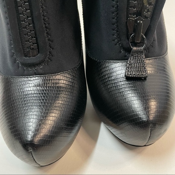 LANVIN front zip black stiletto ankle booties size 37 1/2 (US size 7) - Picture 8 of 12